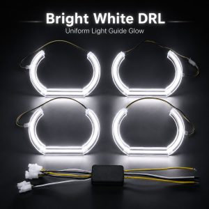 Wh 2872 U Shaped White Amber Switchback Angel Eyes White Drl Bright white DRL effect for WH-2872 U-shaped angel eyes