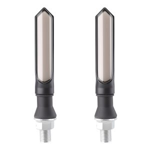 White Board Straight Motorcycle LED DRL Turn Signal Pair