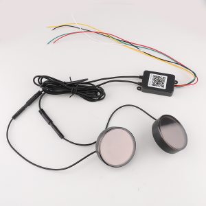 Actual kit photo showing controller, wiring, and round abyss light lenses.