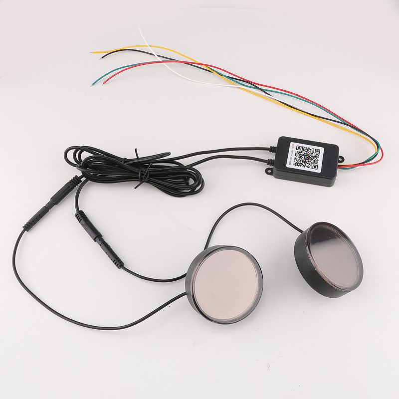 Actual kit photo showing controller, wiring, and round abyss light lenses.