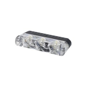 Single clear-lens LED grille strobe warning light module