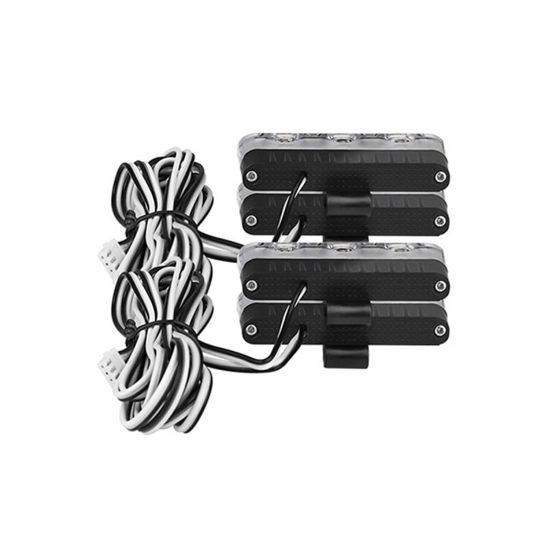 Rear wiring view of 1-to-4 LED grille strobe warning light kit