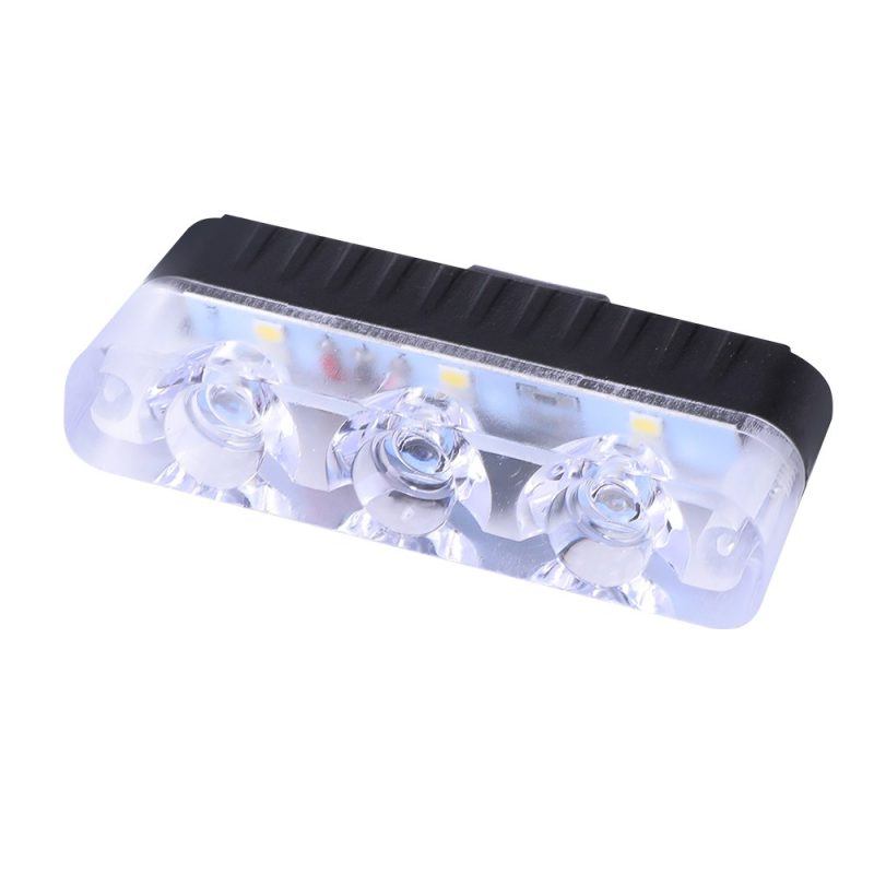 1 To 4 White Amber Led Grille Strobe Lamp Head Angle Angled product view showing the clear lens, rear shell, and cable exit reference.
