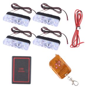 1 To 4 White Amber Led Grille Strobe Warning Light Kit Main 1-to-4 White Amber LED Grille Strobe Warning Light Kit