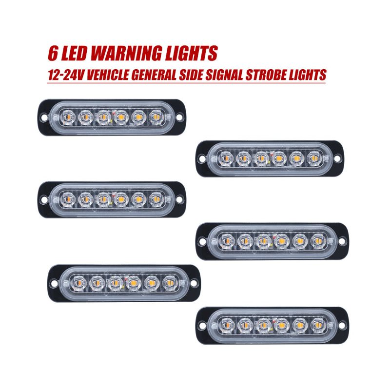 1 To 6 Amber Led Grille Warning Strobe Light Kit 02 Six Warning Pair Amber LED grille warning strobe light bars