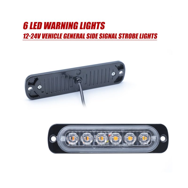 1 To 6 Amber Led Grille Warning Strobe Light Kit 03 Six Warning Rear Amber LED grille warning strobe light rear housing