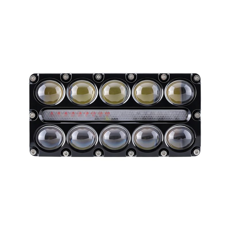 10 Bead Three Row Led Work Light Drl Strip 05 Work10 Lens 10-bead three-row LED work light lens view