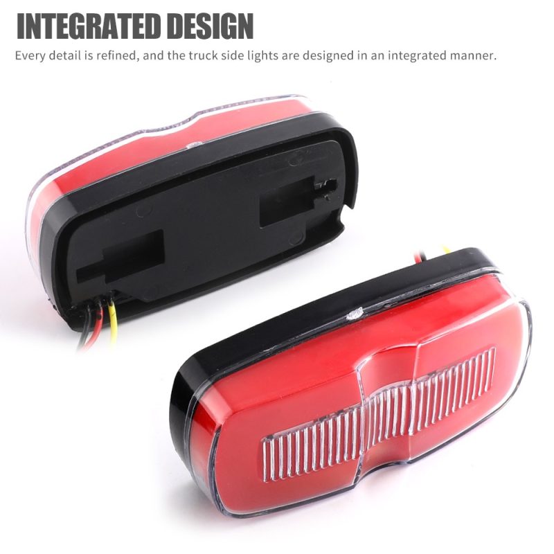 100Mm Led Light Guide Truck Side Warning Light Red Integrated Design Red lens integrated design and rear body reference from the supplied product image.