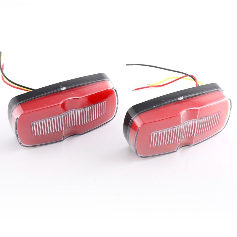 100Mm Led Light Guide Truck Side Warning Light Red Pair Red lens appearance reference for the same 100mm light guide warning light series.