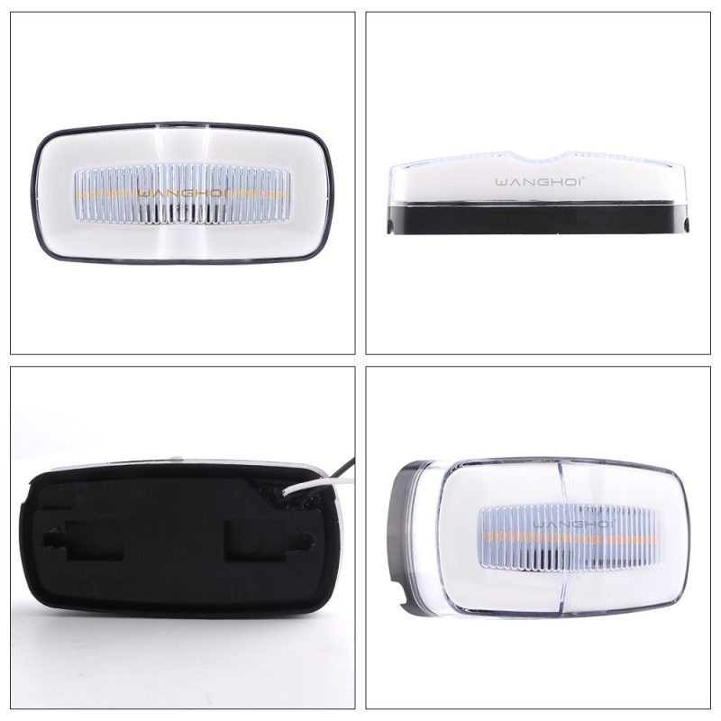 100Mm Led Light Guide Truck Side Warning Light White Views White lens front, side, rear, and angled references from the supplied product images.
