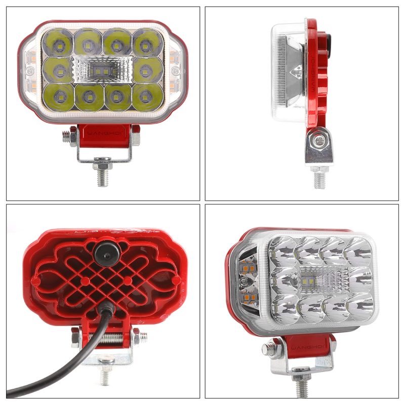 109Mm Square Chinese Knot Led Work Light Multi View Multi-view image showing front, side, rear housing, and angled product views.