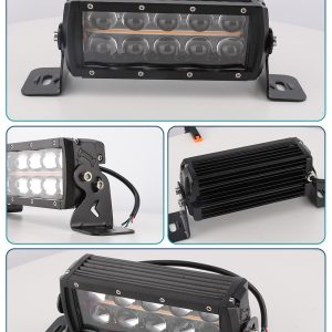 120W Double Row 10 Lens Led Work Light Bar Actual Footage Actual product footage composite showing front, side, rear housing, bracket, and wiring views.