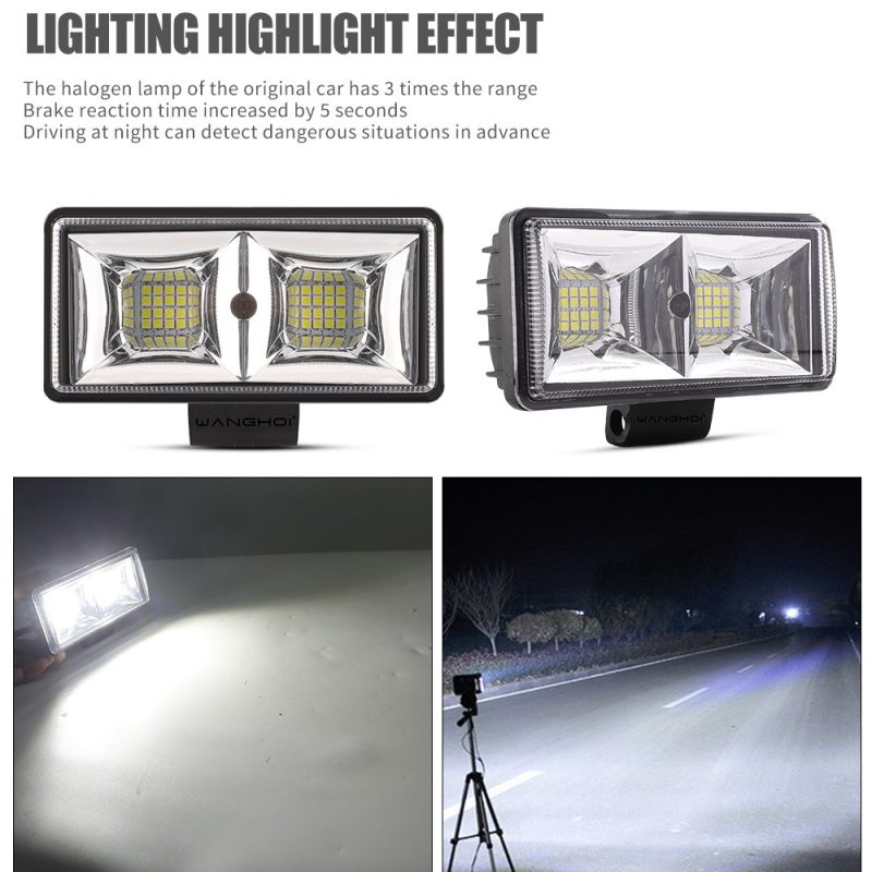 122Mm Long Double Row Led Work Light Beam Reference Source graphic showing beam and lighting-output references.