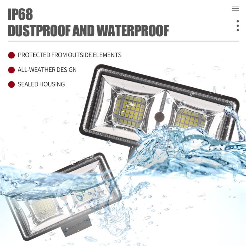 122Mm Long Double Row Led Work Light Ip68 Waterproof Reference Source graphic showing IP68 dustproof and waterproof wording.