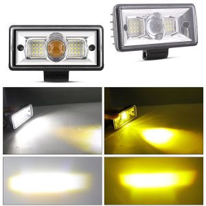 122Mm Long Monocular Lens Led Auxiliary Spotlight Lighting Output Lighting output reference showing white and yellow visual examples from the supplied source image.