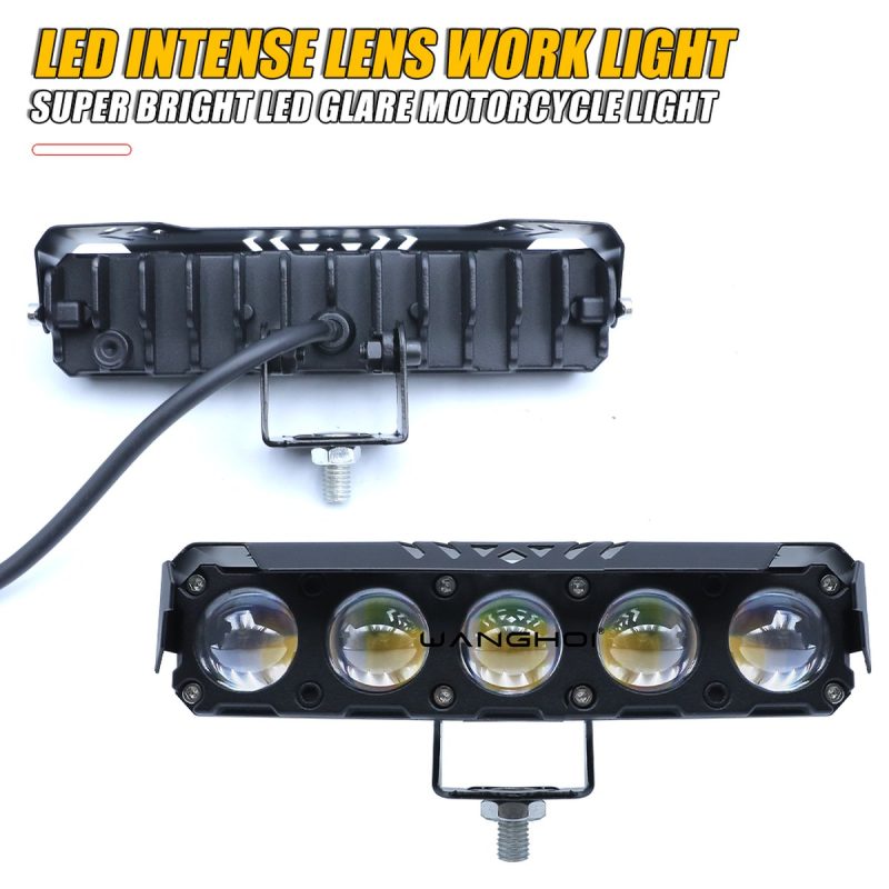 127Mm Intense Lens Led Motorcycle Work Light Rear Wiring Rear housing, wiring, bracket, and front product reference.