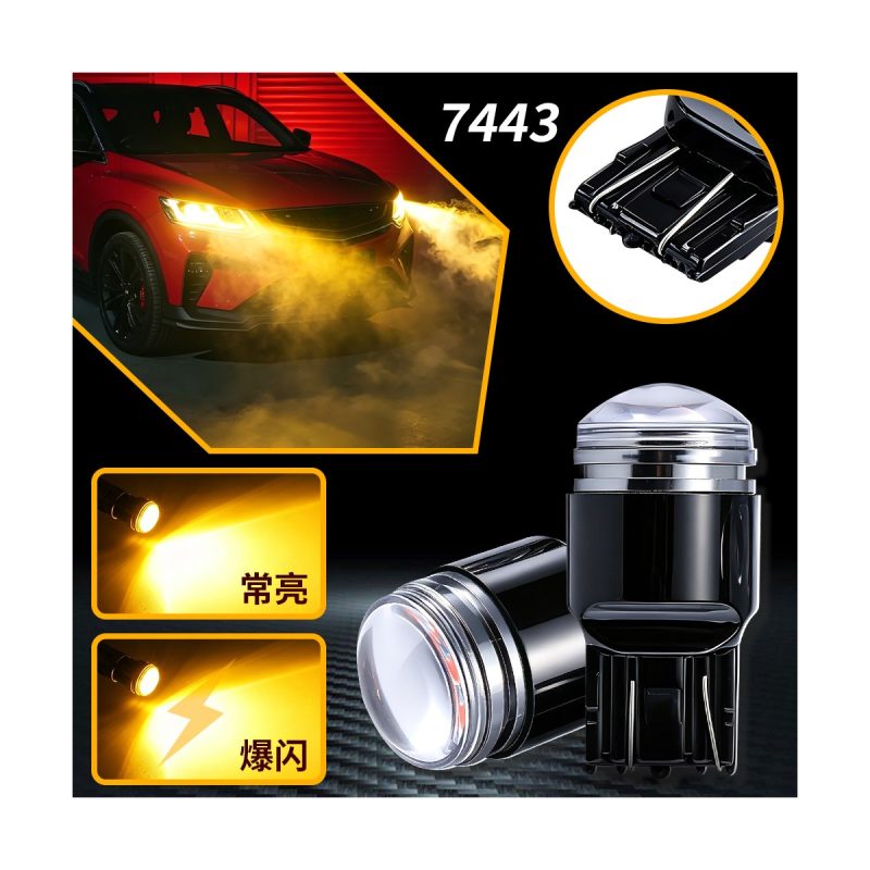 12V Led Lens Brake Turn Signal Bulb Multi Led Socket Options Multi-LED lens variant reference showing 1157, 1156, and 7443 socket option graphics.