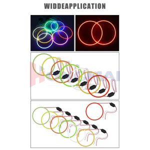 130Mm Seven Color Cob Led Angel Eye Halo Ring Color Options Wide application source graphic showing multiple color-option ring references.