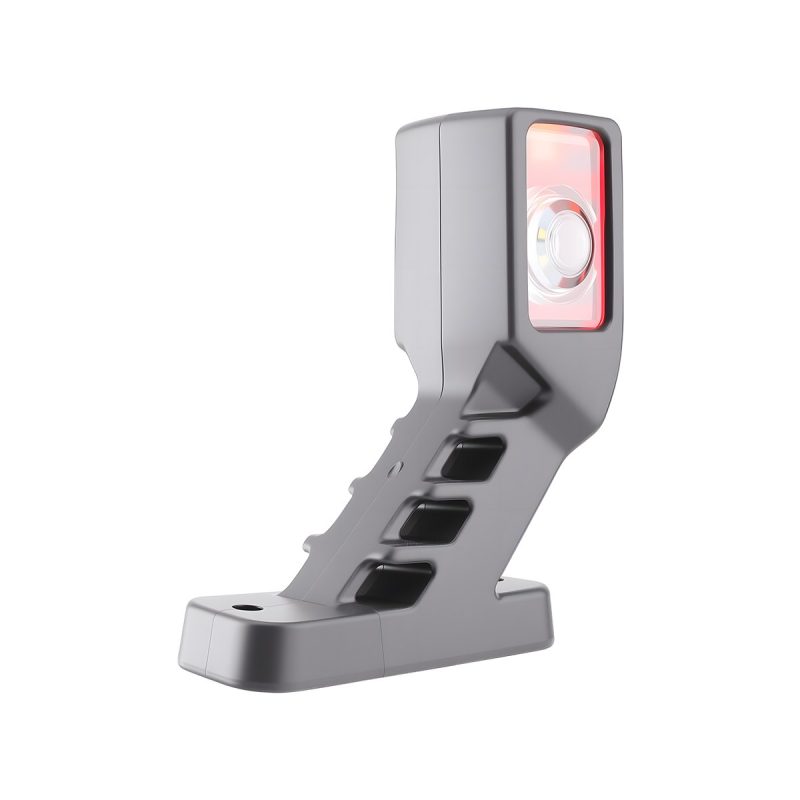 Silver side view of 134mm LED truck waist side marker light