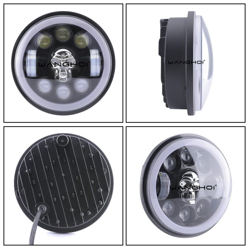 145Mm Led Colorful Skull Headlight Main 145mm LED Colorful Skull Headlight 12V-24V