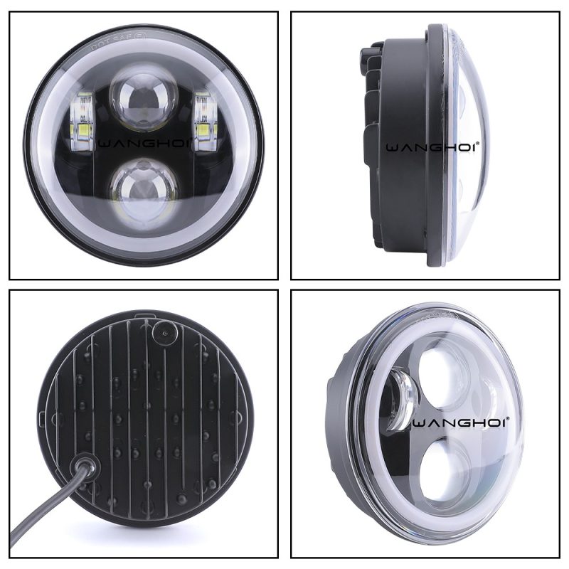 145Mm Round 4 Led Angel Eye Headlight Main 145mm Round 4-LED Angel Eye Headlight 12V-24V