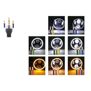 145Mm Round 4 Led Angel Eye Headlight Wiring Function Reference Wiring and light-function reference for sample confirmation.