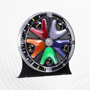 145Mm Round Seven Color Led Rear Tail Warning Light Angle View Angled source product view showing the housing and colored segments.