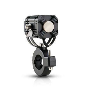 15W Motorcycle Led Lens Spotlight Rear Housing Clamp Rear housing view showing the compact body, wiring exit, and clamp bracket structure.