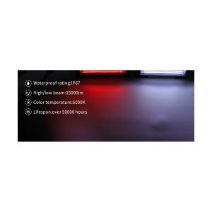 165Mm Dual Row Cob Warning Light Ip67 6000K Reference Cropped source feature graphic showing IP67, 15000 lm, 6000K, and lifespan wording.