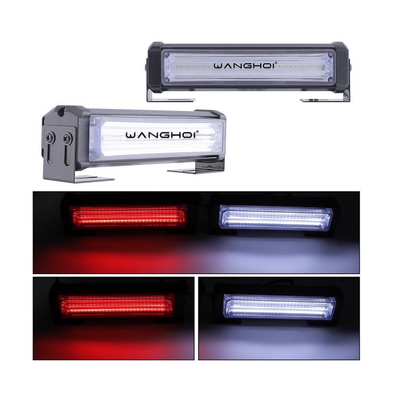 165Mm Dual Row Cob Warning Light White Red Effect White/red lighting-effect reference from the supplied white-red folder.