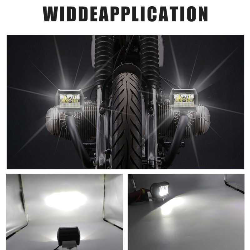 18W 4 Inch Led Daytime Running Work Light Application Application reference showing auxiliary lighting and beam output direction.