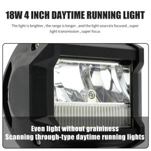 18W 4 Inch Led Daytime Running Work Light Front Closeup Front close-up source image for lens and beam style reference.