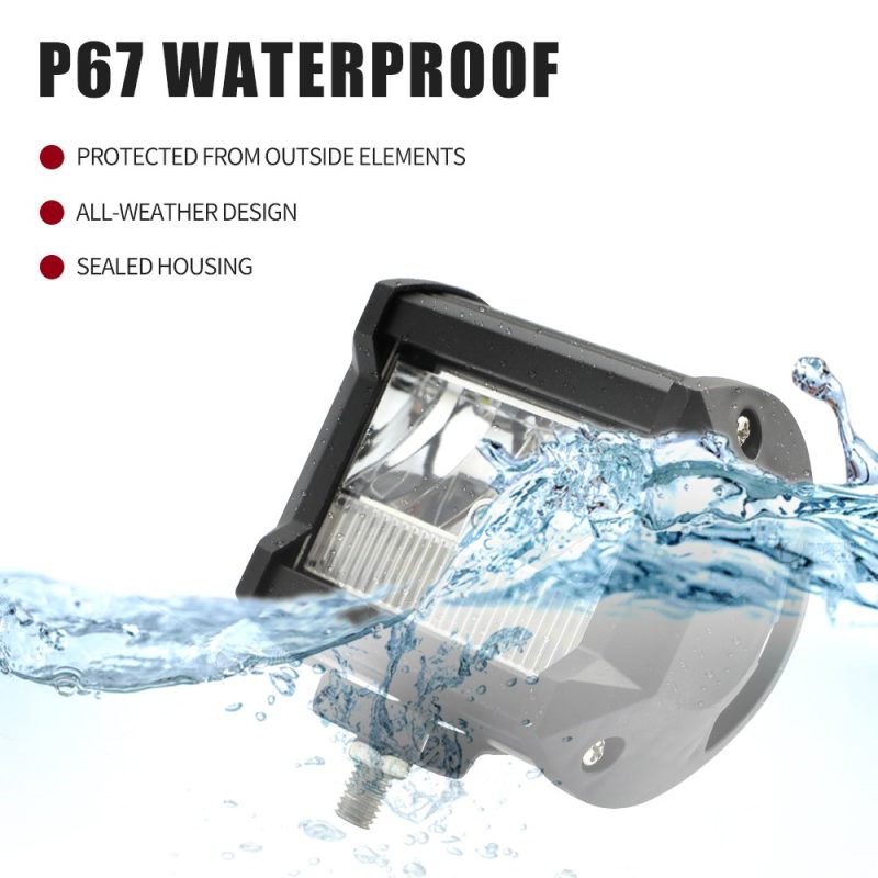18W 4 Inch Led Daytime Running Work Light Waterproof Reference Source waterproof graphic; confirm exact sealing rating and test data by final model before quotation.