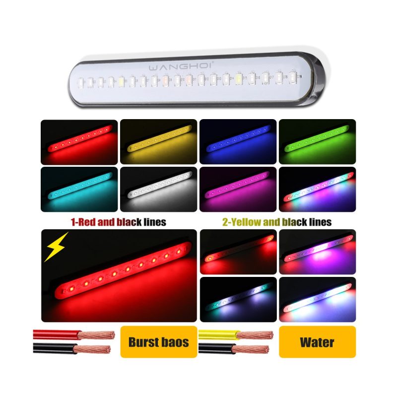 19 Bead Colorful Led Decorative Brake Light Pair 12V 24V Ip68 05 Color And Wiring References Color-option and wiring reference from supplied source image.