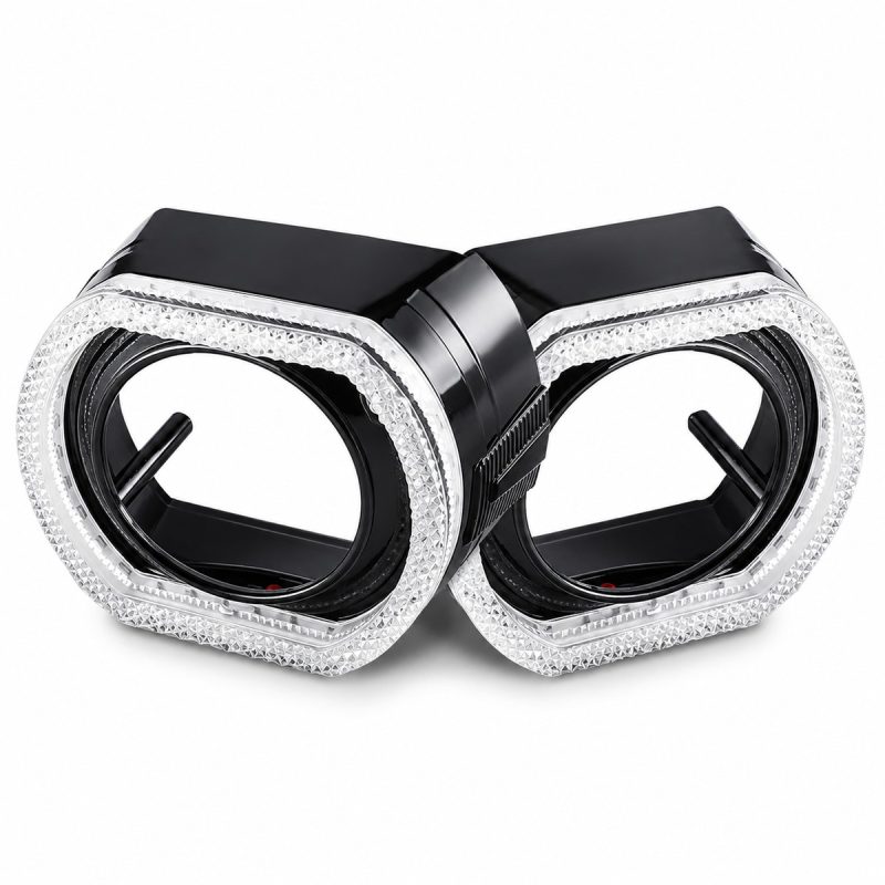 2 5 Inch Square Black 5D Rgb Chasing Projector Shroud Main 2.5 Inch Square Black 5D RGB Chasing Angel Eye Projector Shroud Kit