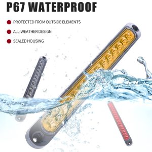250Mm Led Tail Brake Light Strip P67 Waterproof Source waterproof graphic with P67 wording for buyer confirmation before production.