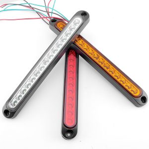 250Mm Led Tail Brake Light Strip Three Color View Product-only color reference showing red, yellow, and white lens directions.