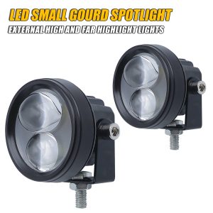 2X8W Small Gourd Motorcycle Led Spotlight Front Angle Front product angle showing the round housing and dual-lens face.