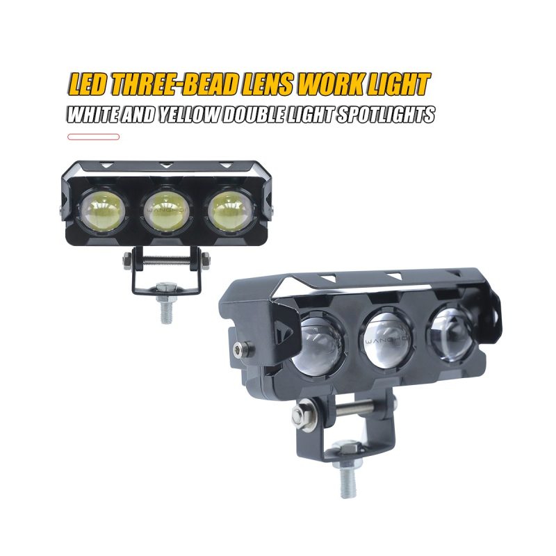 3 Bead Lens Led Work Light 04 Three Bead Front Yellow Yellow front reference for 3-bead lens LED work light
