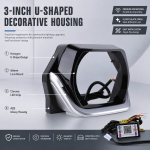3 Inch Rgb U Shaped Projector Shroud Main 3 Inch RGB U-Shaped Angel Eye Projector Shroud Kit