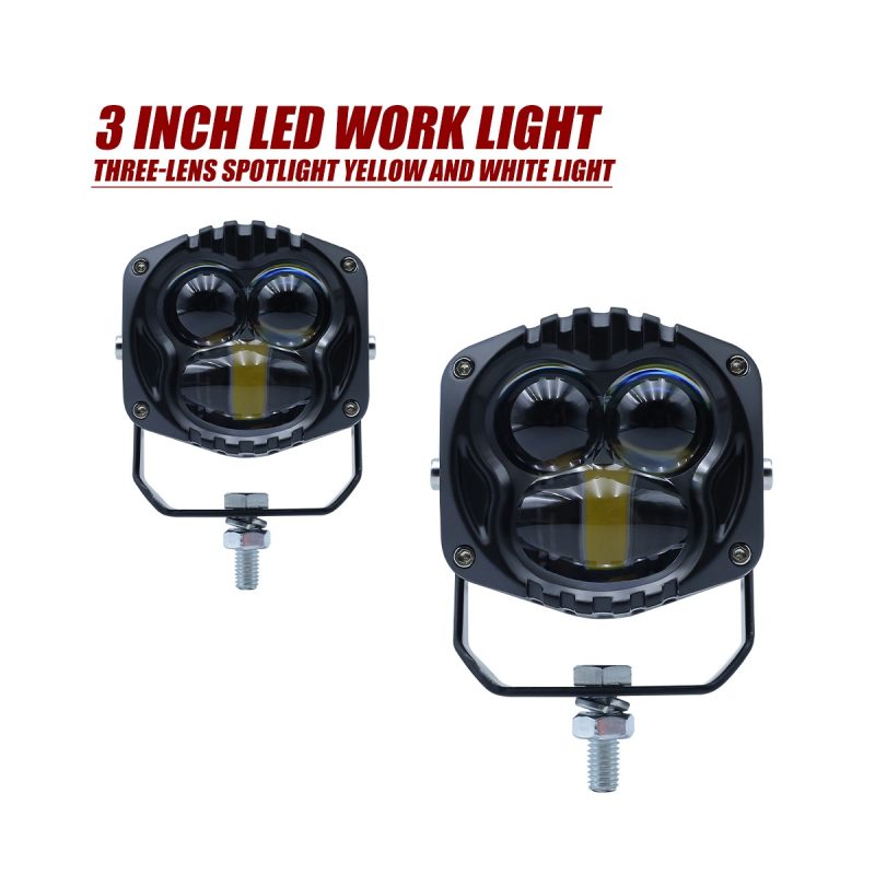 3 Inch Three-Lens LED Spotlight White / Amber 12V-24V