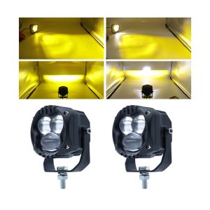 3 inch triple-lens yellow white LED fog work light beam effect reference
