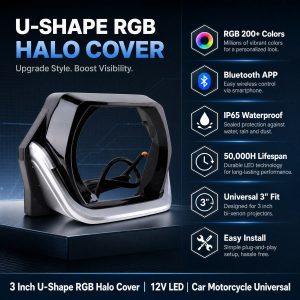 U-shape RGB halo cover reference with app-control direction shown in the source graphic.