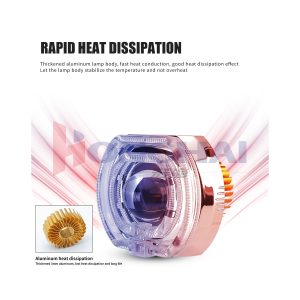 4 5Inch Dual Light Guide Built In Lens Heat Dissipation Heat-dissipation graphic showing the rear aluminum heat-sink reference.