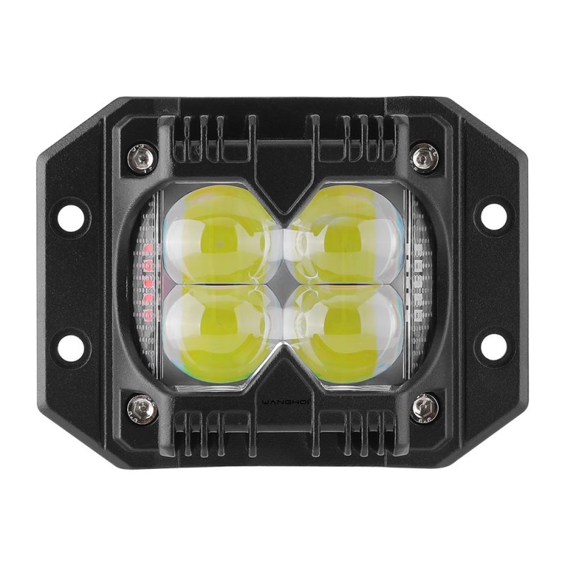 4-Bead Embedded LED Work Light with Red Blue Strobe