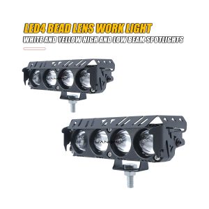 4 Bead Lens Linear Led Work Light 02 Four Lens Pair 4-bead lens linear LED work light pair reference