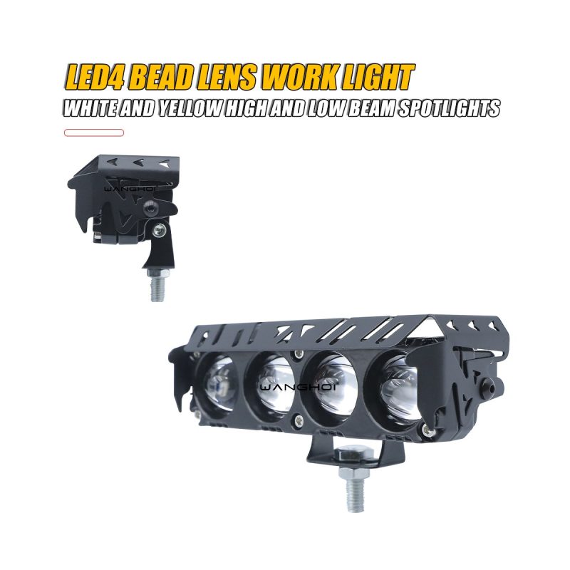 4 Bead Lens Linear Led Work Light 03 Four Lens Angle Angle view of 4-bead lens linear LED work light