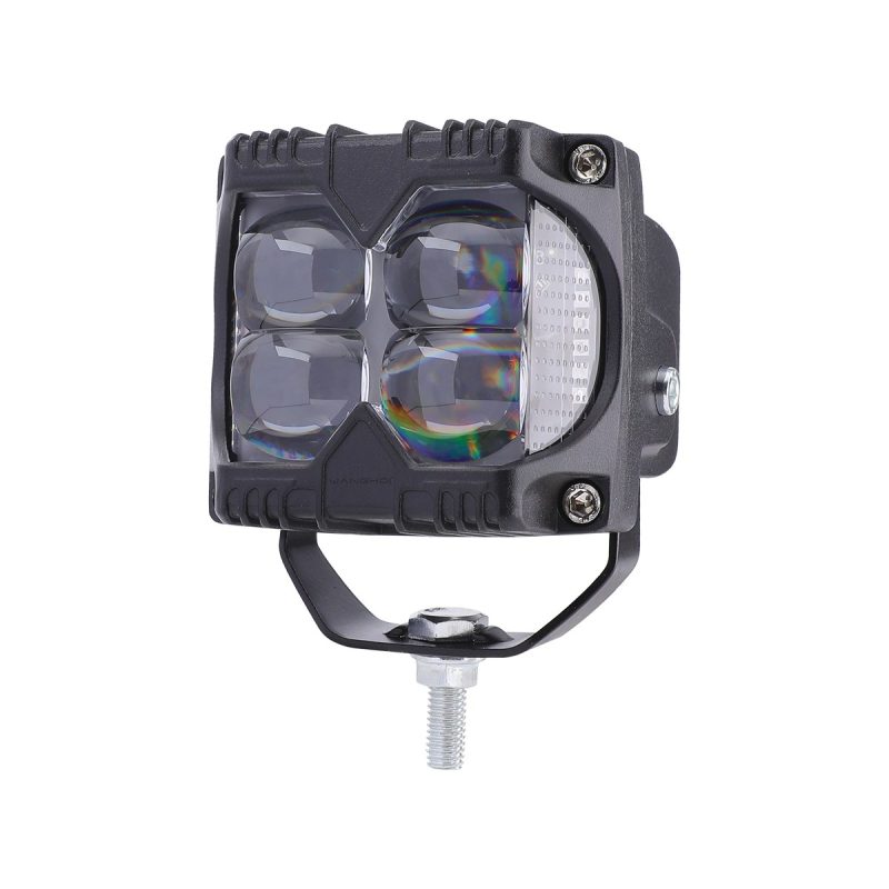 4 Bead Multi Color Square Led Work Light Options 02 Four Multi Angle Angle view of 4-bead multi-color square LED work light