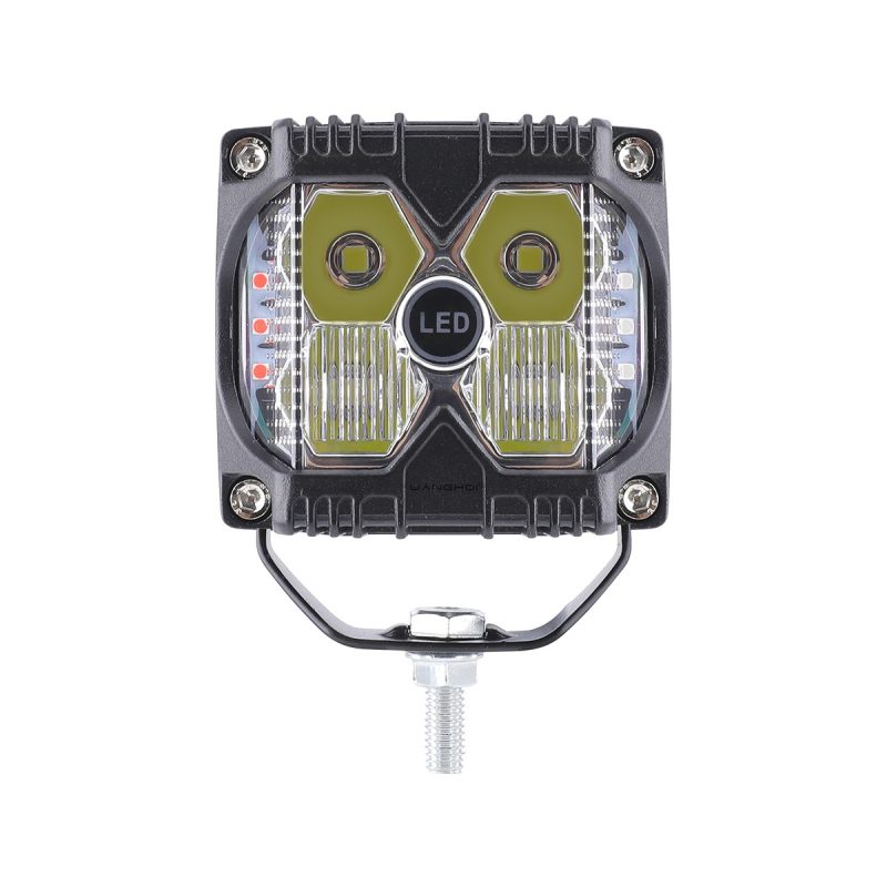 4 Bead Red Blue White Square Led Work Light 01 Four Rb Front 4-Bead Red Blue White Square LED Work Light