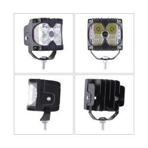 4 Bead Red Blue White Square Led Work Light 06 Four Rb Views Product view collage for 4-bead red blue white square LED work light